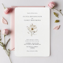 Chic Wildflower Afgeronde Hoek Stijl Trouwen Kaart