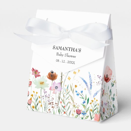 Chic Wildflower Baby shower Favoriet Box Bedankdoosjes (Voorkant Zijde)