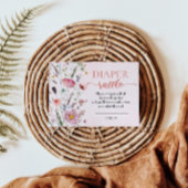 Chic Wildflower Baby shower Luier Raffle Informatiekaartje