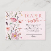 Chic Wildflower Baby shower Luier Raffle Informatiekaartje (Voorkant)
