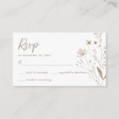 Chic Wildflower Boho Flower Wedding RSVP | Informatiekaartje (Voorkant)