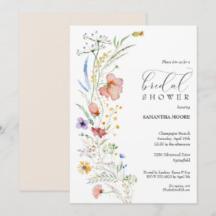 Chic Wildflower Bridal Shower Invitations