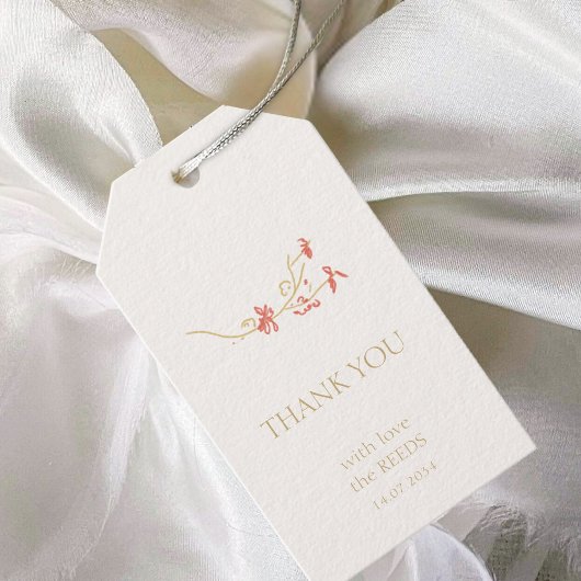 Chic Wildflower bruiloft Dank u Cadeaulabel