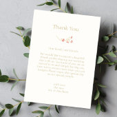 Chic Wildflower Flat Wedding Bedankt Card