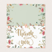 Chic Wildflower Glittery Bedankt Visitekaartje (Buitenkant ongevouwen)