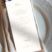 Chic Wildflower Ivoor Kaart Wedding Menu
