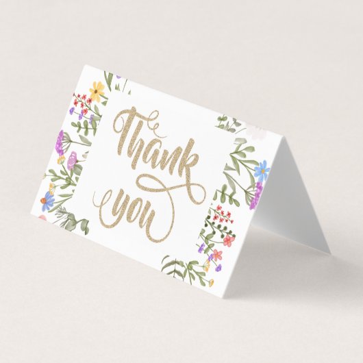 Chic Wildflower Meadow Glittery Visitekaartje (Voorkant)