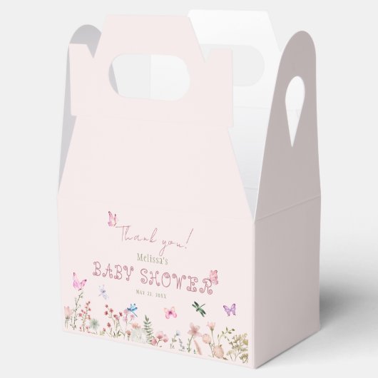 Chic Wildflower Meisje Baby shower Dank u Bedankdoosjes (Geopend)