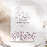 Chic Wildflower Plum Burgundy Wedding Kaart<br><div class="desc">Chic Wildflower Plum Burgundy Wedding Invitation</div>