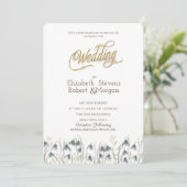 Chic Wildflower Snowdrops Wedding Kaart (Staand voorkant)