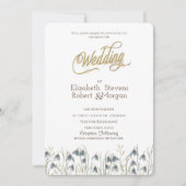 Chic Wildflower Snowdrops Wedding Kaart (Voorkant)