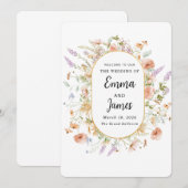 chic wildflower Spring floral Krans minimalist Kaart (Voorkant / Achterkant)