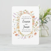 chic wildflower Spring floral Krans minimalist Kaart (Staand voorkant)