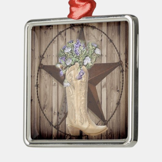 Chic Wildflower Texas Western landmeisje Metalen Ornament (Links)