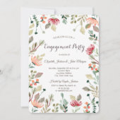 Chic Wildflower Verloving Kaart (Voorkant)