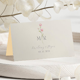 Chic Wildflower Wedding Place Card Plaatskaartje
