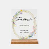 Chic Wildflowers Bruids Brunch Favorieten Acryl Bord (Voorkant)