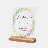 Chic Wildflowers Bruids Brunch Favorieten Acryl Bord (Hoek)