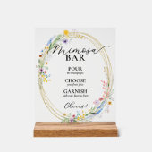 Chic Wildflowers Bruidsbrunch Mimosa Bar Acryl Bord (Voorkant)
