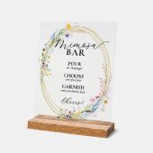 Chic Wildflowers Bruidsbrunch Mimosa Bar Acryl Bord (Hoek)