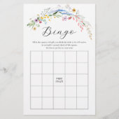 Chic Wildflowers Vrijgezellenfeest Bingo spel (Voorkant)