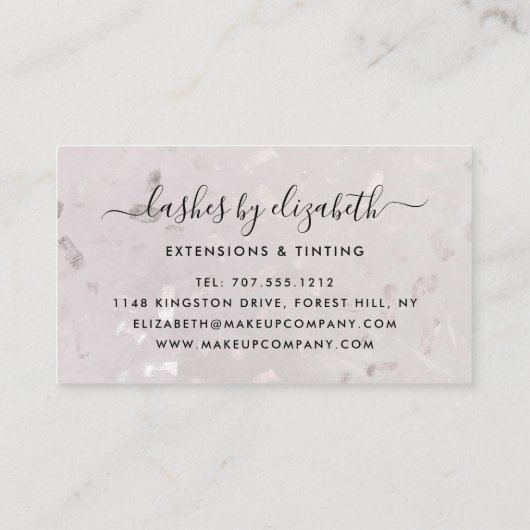Chic wimpers moderne schoonheid make-up artist visitekaartje (Achterkant)