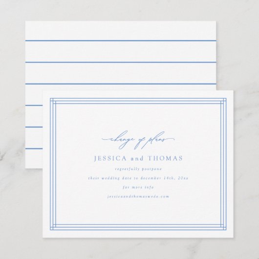 Chic Window Huwelijksuitstel Wijzig de datum Aankondiging (Voorkant / Achterkant)