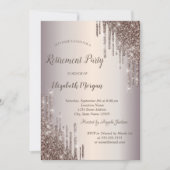 Chic Wine Glass Glitter Daling Retirement Kaart (Voorkant)