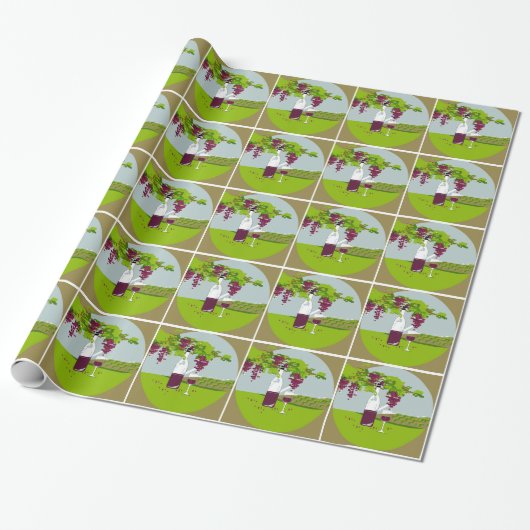 CHIC WINE LOVER CHRISTMAS WRAPPING PAPER_3 CADEAUPAPIER (Uitgerold)