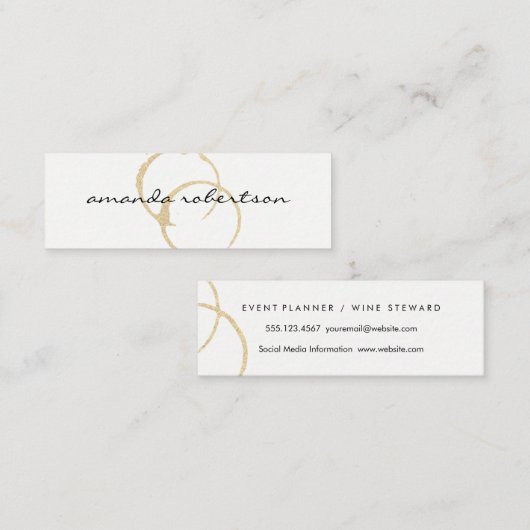 Chic Wine Stain Mini Visitekaartje (Voorkant / Achterkant)