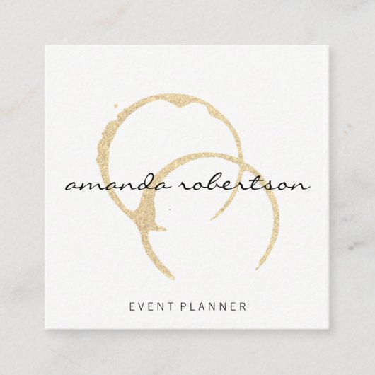 Chic Wine Stain Vierkante Visitekaartje (Voorkant)