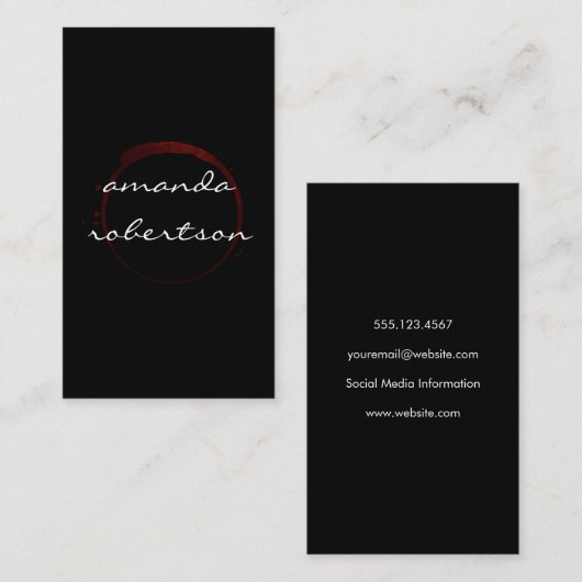 Chic Wine Stain Visitekaartje (Voorkant / Achterkant)