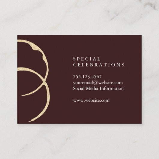 Chic Wine Stain Visitekaartje (Achterkant)