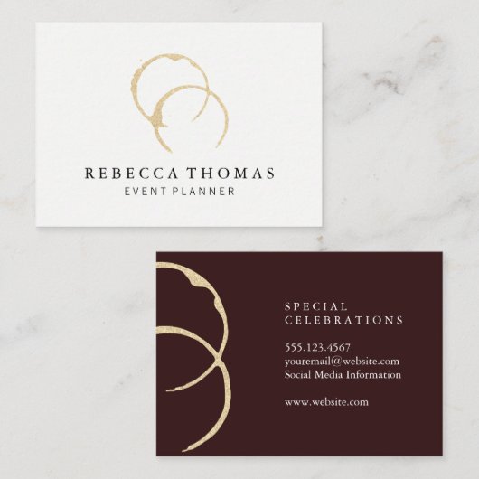 Chic Wine Stain Visitekaartje (Voorkant / Achterkant)