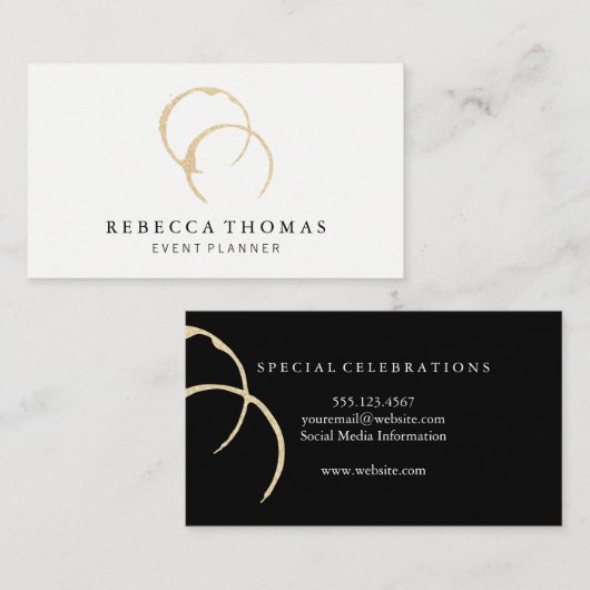 Chic Wine Stain Visitekaartje (Voorkant / Achterkant)