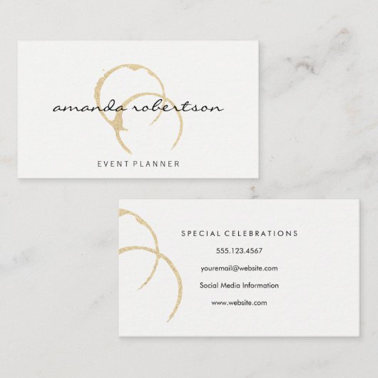 Chic Wine Stain Visitekaartje (Voorkant / Achterkant)