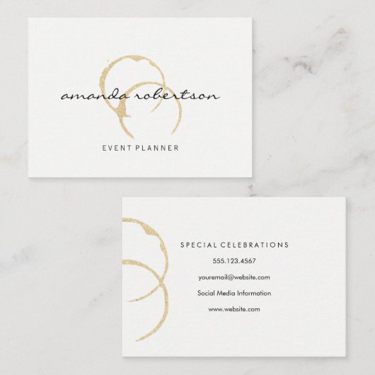 Chic Wine Stain Visitekaartje (Voorkant / Achterkant)