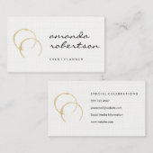 Chic Wine Stain Visitekaartje (Voorkant / Achterkant)