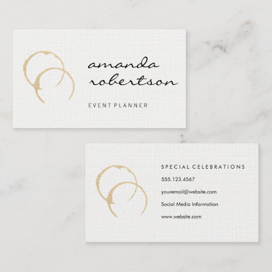 Chic Wine Stain Visitekaartje (Voorkant / Achterkant)