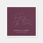 Chic Wine Verloving + bruiloft Servet (Voorkant)