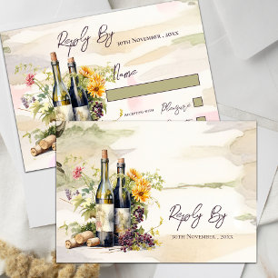 Chic Winery Rustic Grapevine-geïnspireerde bruilof RSVP Kaartje