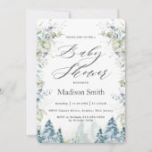 Chic Winter Alpine Trees Baby shower Neutraal  Kaart (Voorkant)