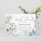 Chic Winter Arctic Alpine Animals Baby shower Kaart (Staand voorkant)