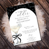 Chic Winter Bow Martini A Tini Bit Older Birthday Kaart