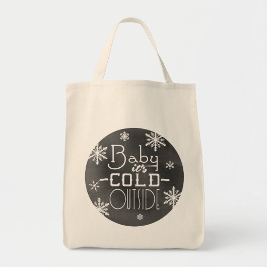Chic Winter Chalkboard Baby is buiten koud Tote Bag (Voorkant)