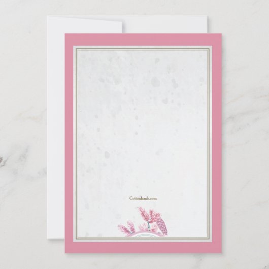 Chic Winter foto uitnodiging roze (Achterkant)