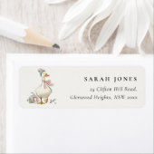 Chic Winter Goose Christmas Holiday Address Etiket (Insitu)