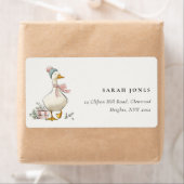 Chic Winter Goose Christmas Holiday Address Etiket (Insitu)
