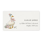 Chic Winter Goose Christmas Holiday Address Etiket (Voorkant)