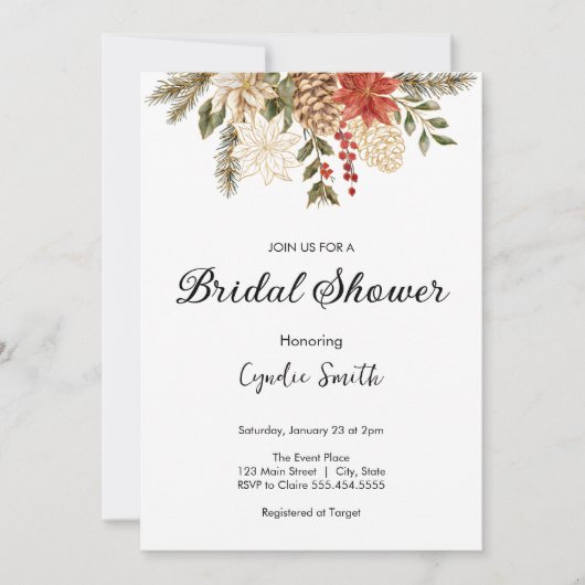 Chic Winter groenblijvende kerst Vrijgezellenfeest Kaart (Voorkant)